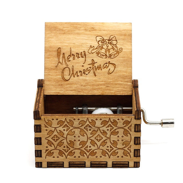 Christmas Jingle Handcrank Wooden Music Box