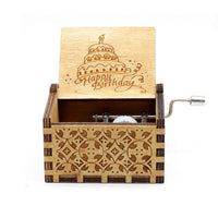 Happy Birthday Handcrank Wooden Music Box