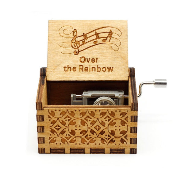 Over the Rainbow Handcrank Wooden Music Box