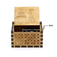 Pink Panther Handcrank Wooden Music Box