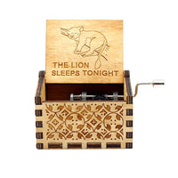 The Lion Sleeps Tonight Handcrank Wooden Music Box